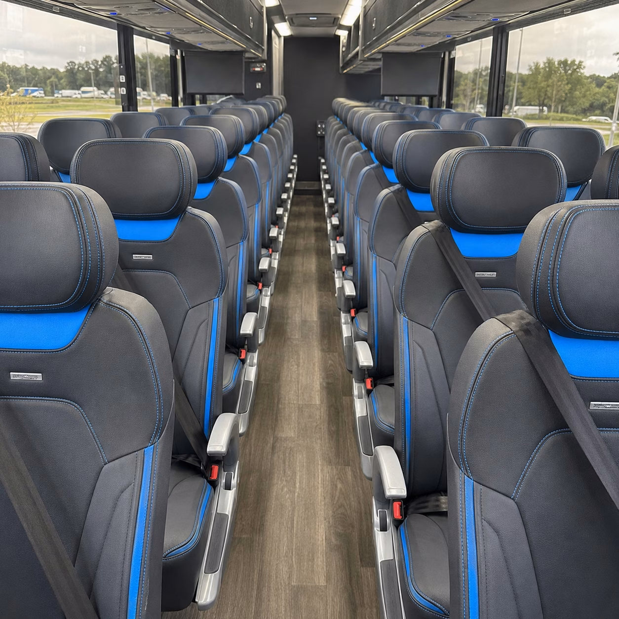56 passenger charter bus interior