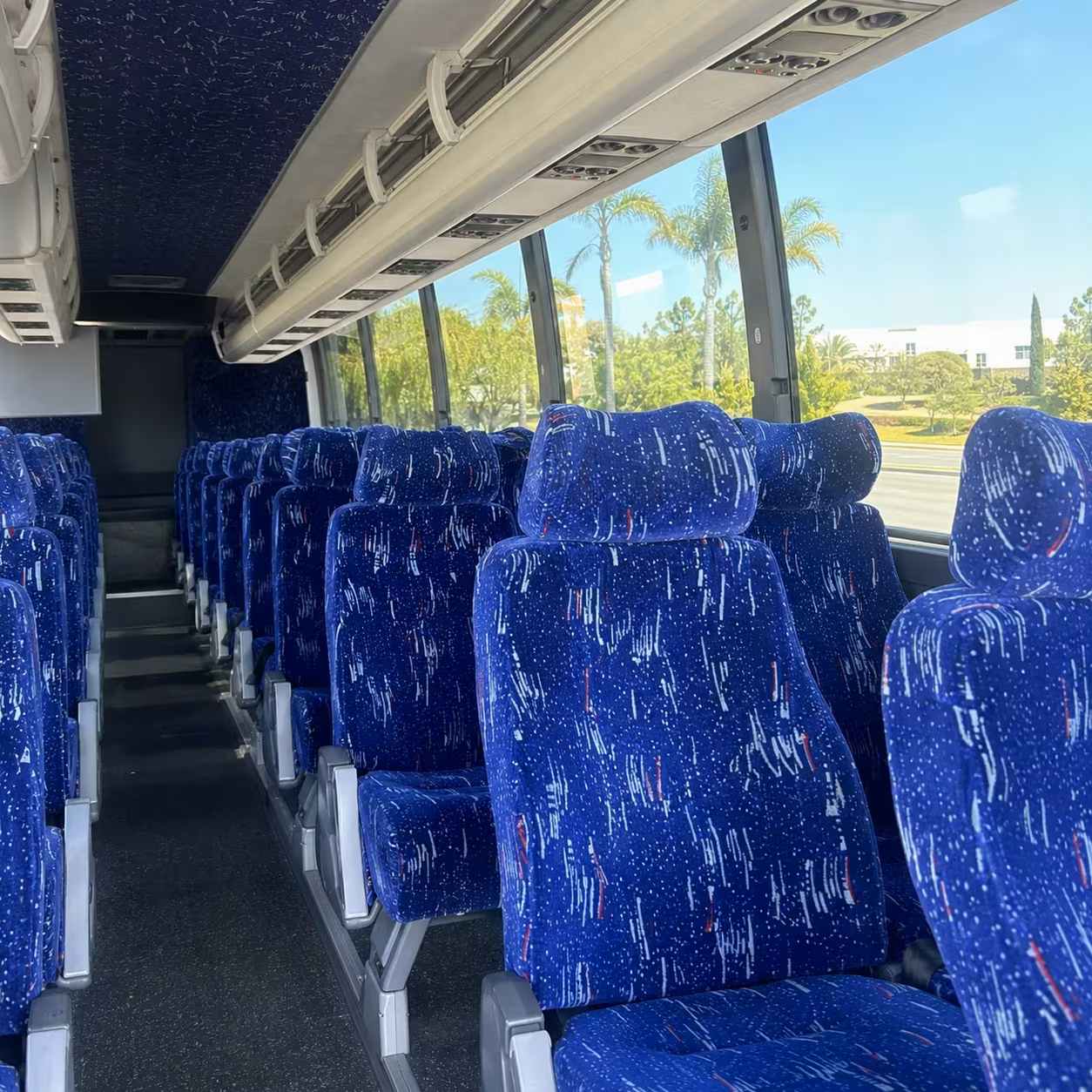 santa barbara charter bus rental interior